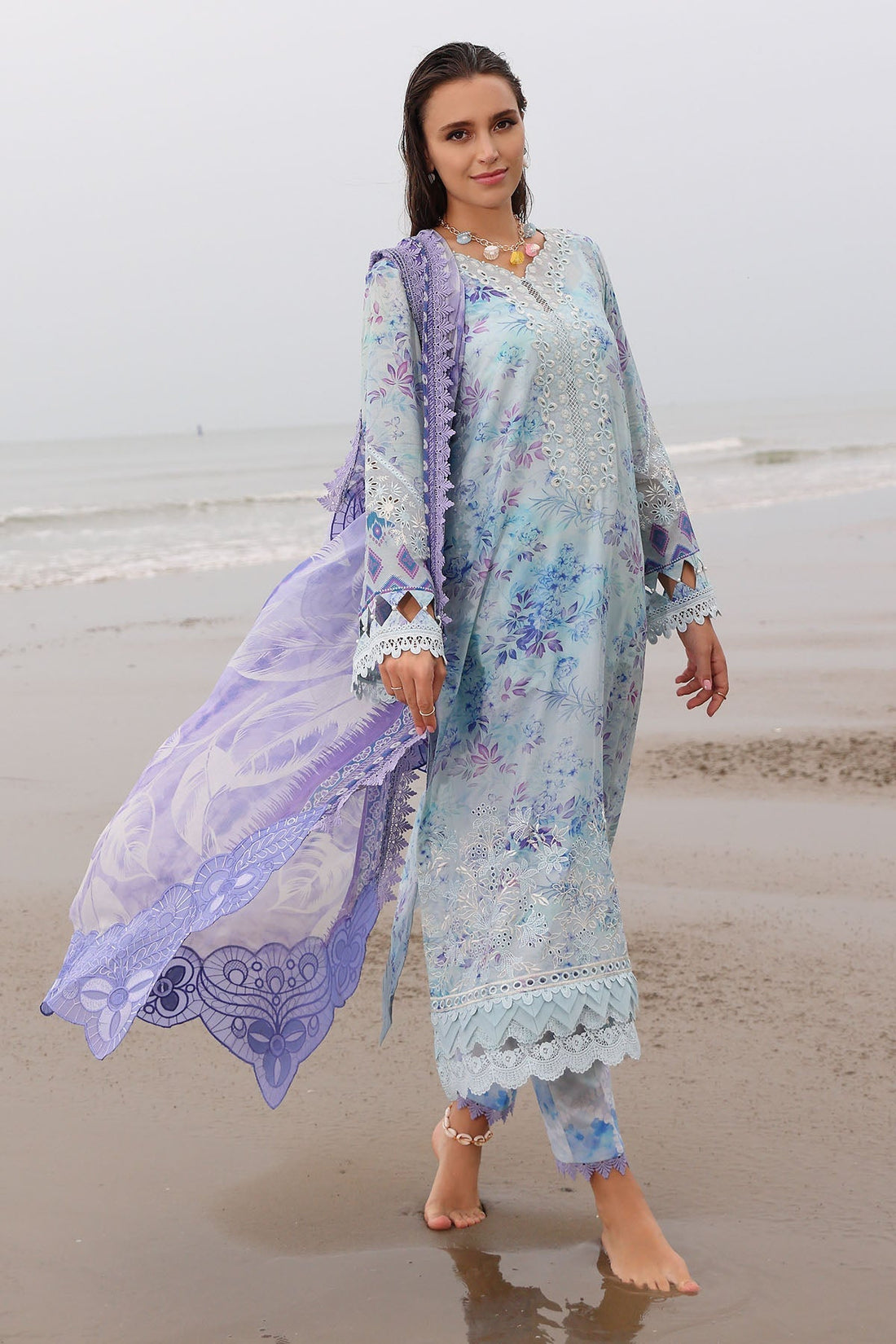 Nureh | Gardenia Embroidered Lawn 25 | NSG-176 - Official Nureh stockist in UK - Sakeena London