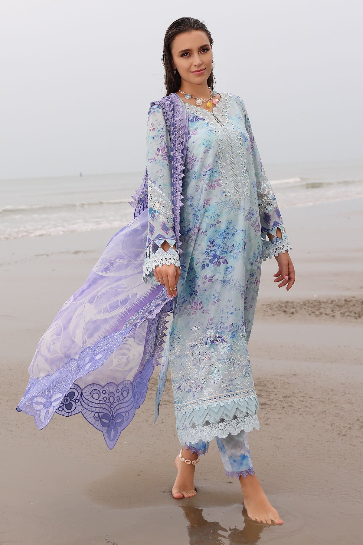 Nureh | Gardenia Embroidered Lawn 25 | NSG-176 - Official Nureh stockist in UK - Sakeena London
