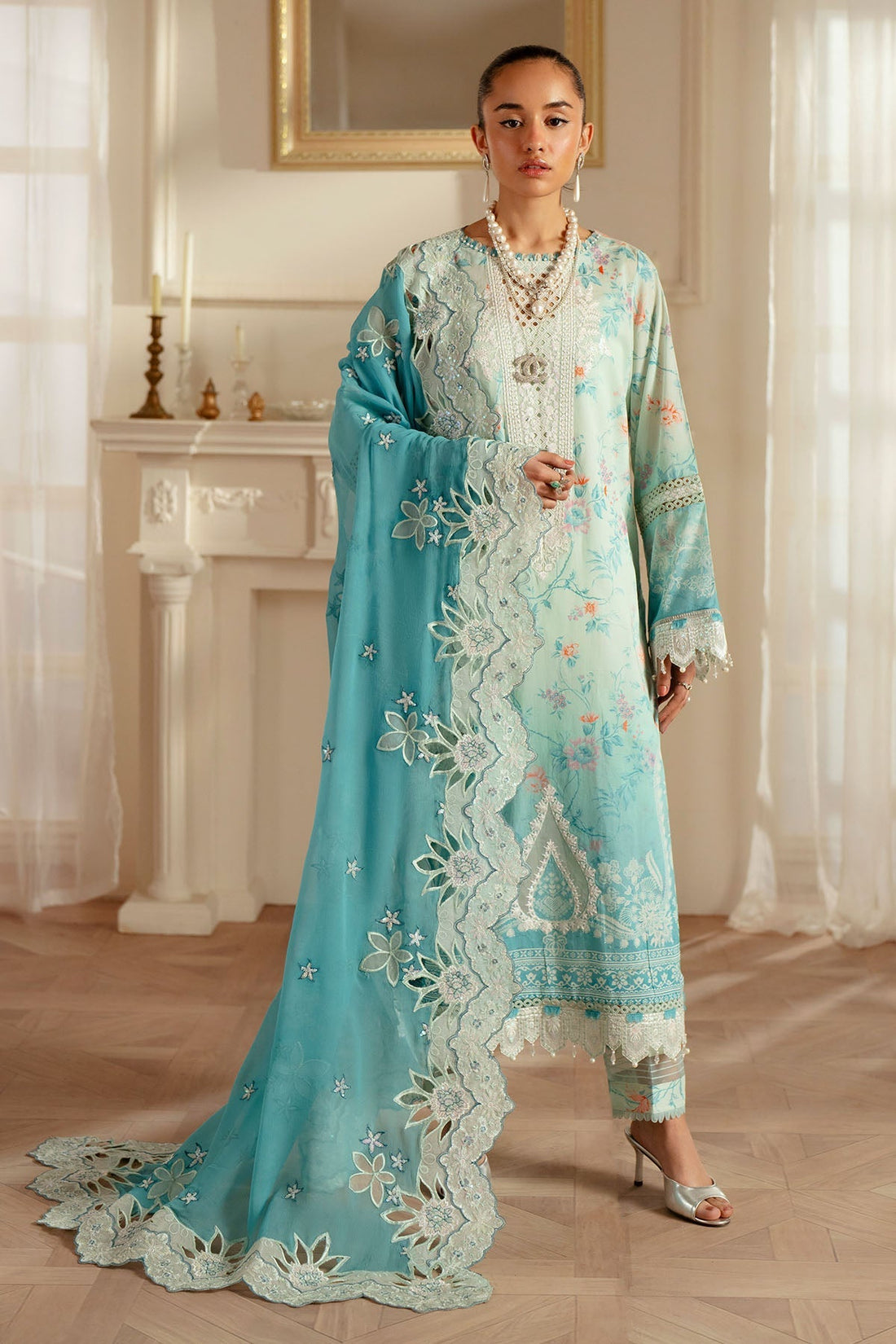Nureh | Feya Eid Lawn | FE-06 - Official Nureh stockist in UK - Sakeena London