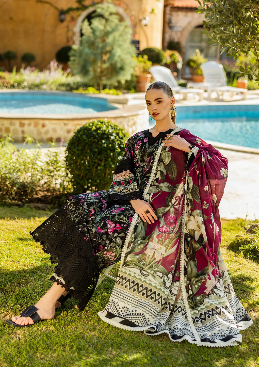 Elaf Premium | Print Chikankari 25 | ELK-08A VISTA - Official Elaf Premium stockist in UK - Sakeena London