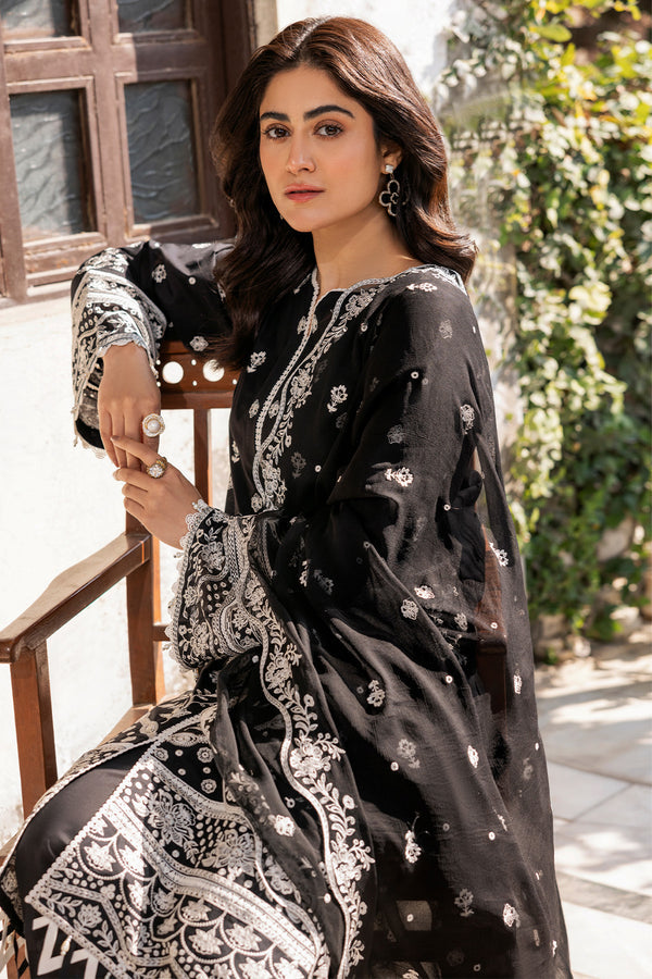 Farasha | Summer Weaves Embroidered Lawn | Midnight Glow - Official Farasha stockist in UK - Sakeena London