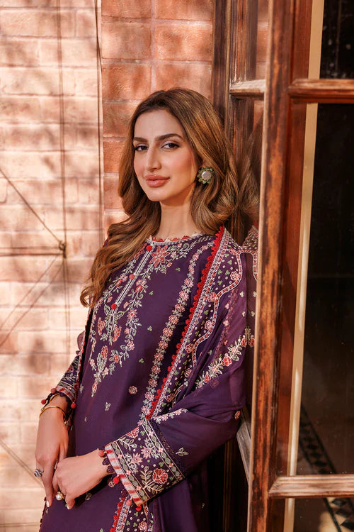 Farasha | Kaavish Lawn 24 | SHADOW BERRY - Official Farasha stockist in UK - Sakeena London