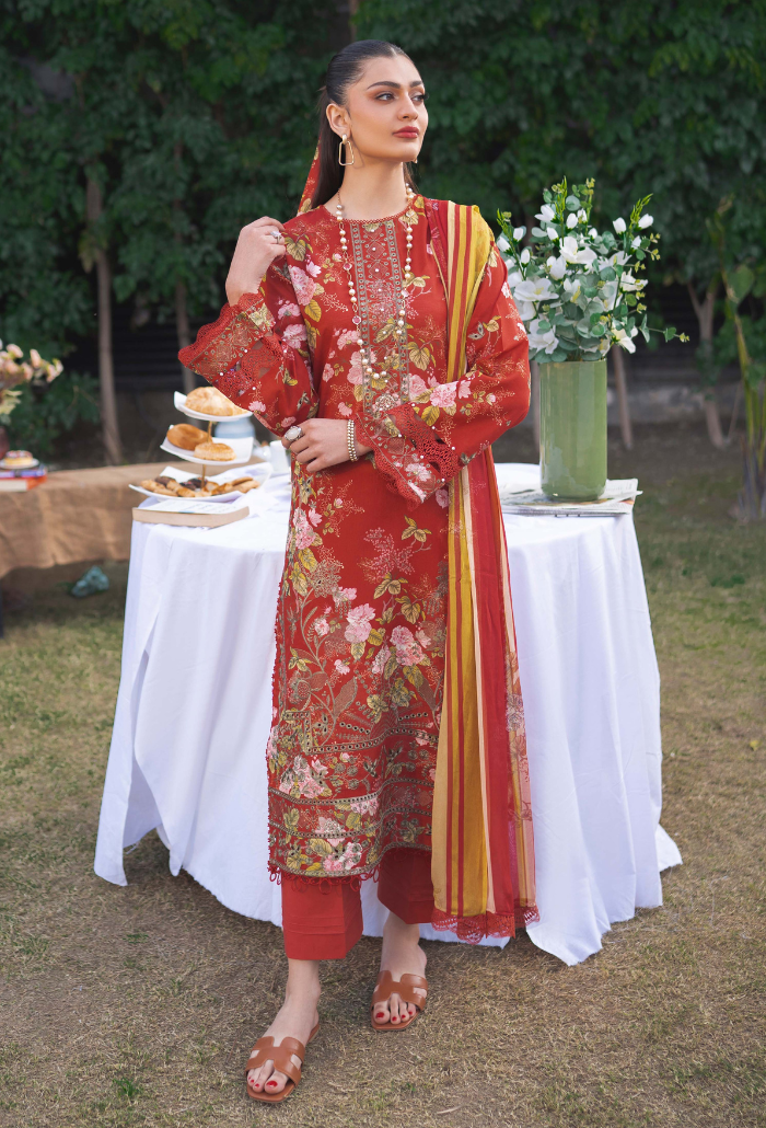 Humdum | Gardenia Lawn 24 | Printkari Lawn PLG 03 - Official HumDum stockist in UK - Sakeena London