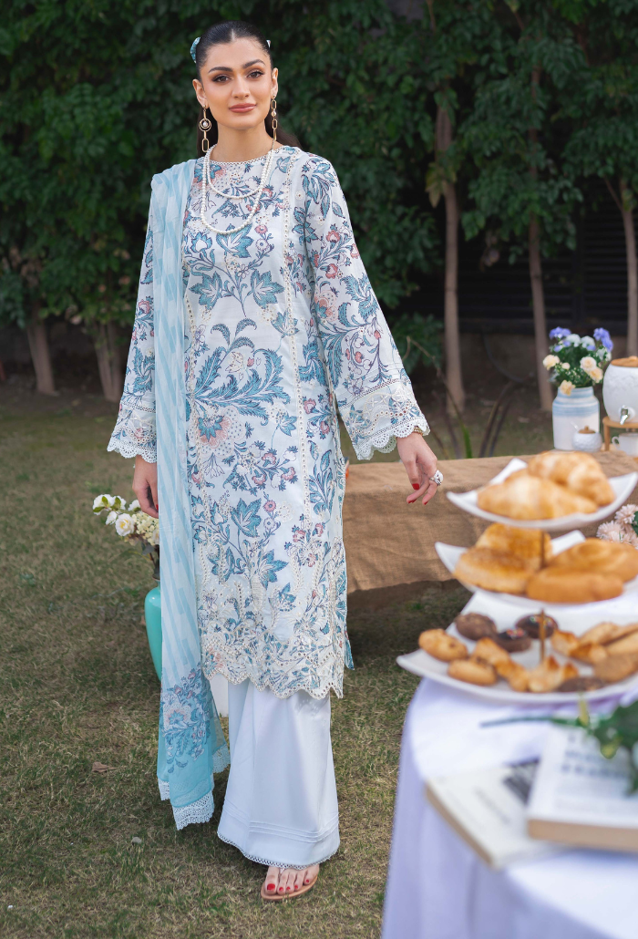 Humdum | Gardenia Lawn 24 | Printkari Lawn - PLG 08 - Official HumDum stockist in UK - Sakeena London