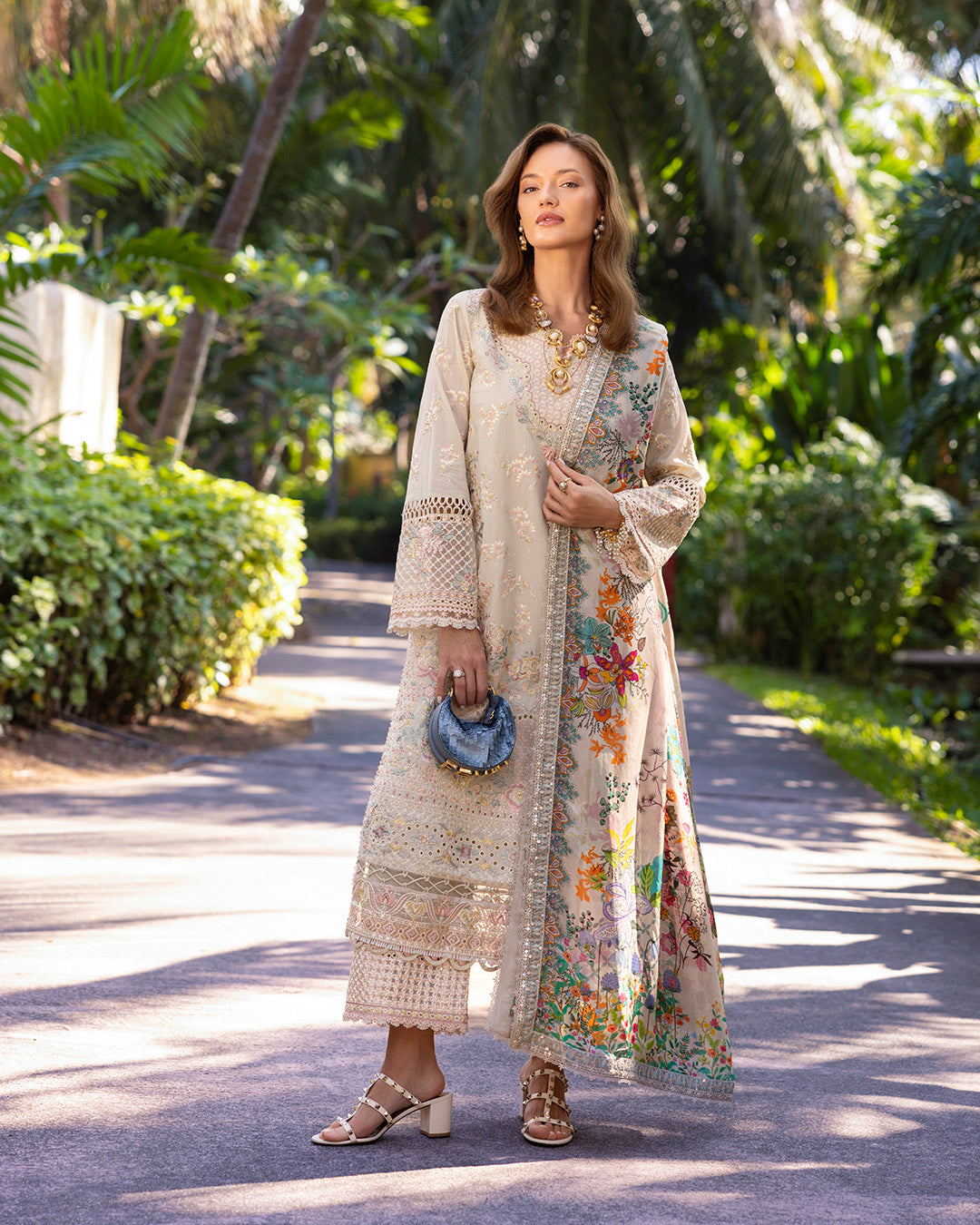 Faiza Saqlain | Zinnia Lawn 25 | Delilah - Official Faiza Saqlain stockist in UK - Sakeena London