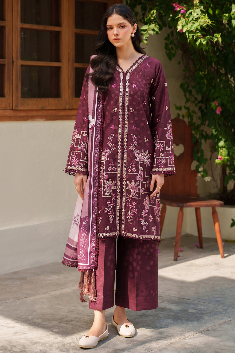 Farasha | Meline Premium Viscose 25 | Mauve Cream - Official Farasha stockist in UK - Sakeena London