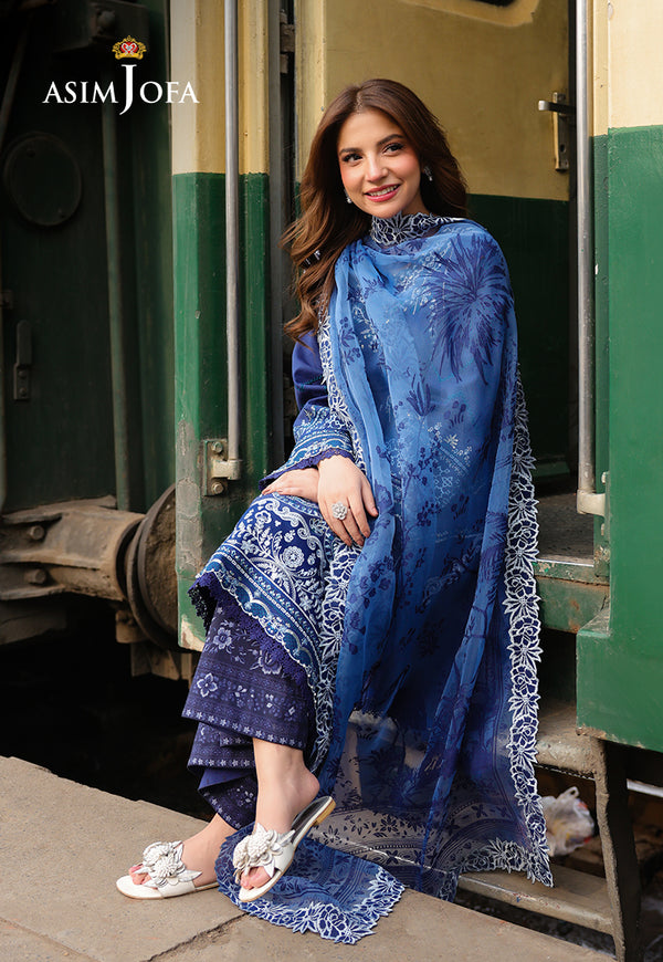 Asim Jofa | Summer Rhapsody | AJUBU-02 Embroidered Jacquard - Official Asim Jofa stockist in UK - Sakeena London