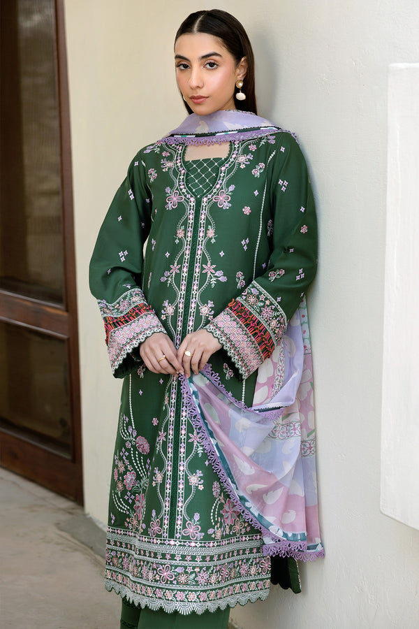 Farasha | Summer Weaves Embroidered Lawn | Emerald Eclips - Official Farasha stockist in UK - Sakeena London