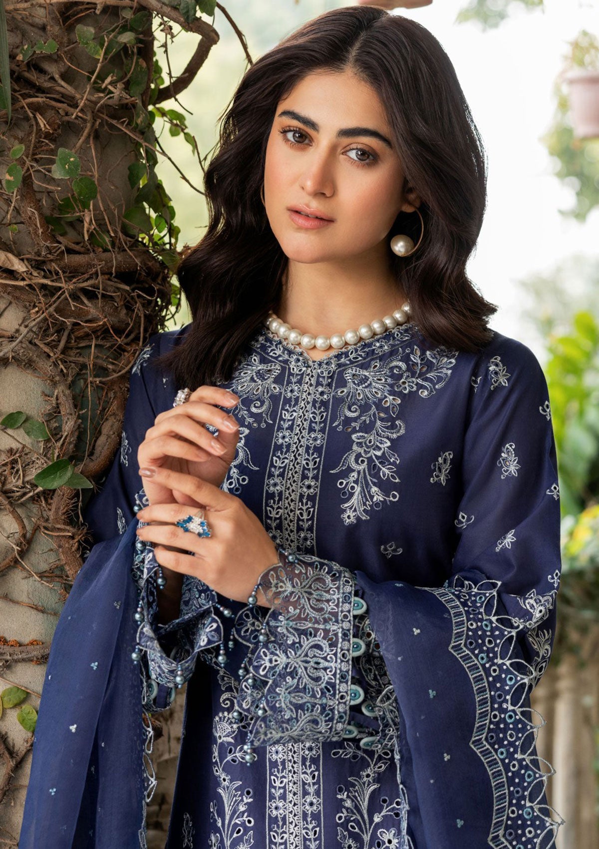 Lawn Collection - Farasha - Bahaar -FBL24#01 - BLUE OCHRE
