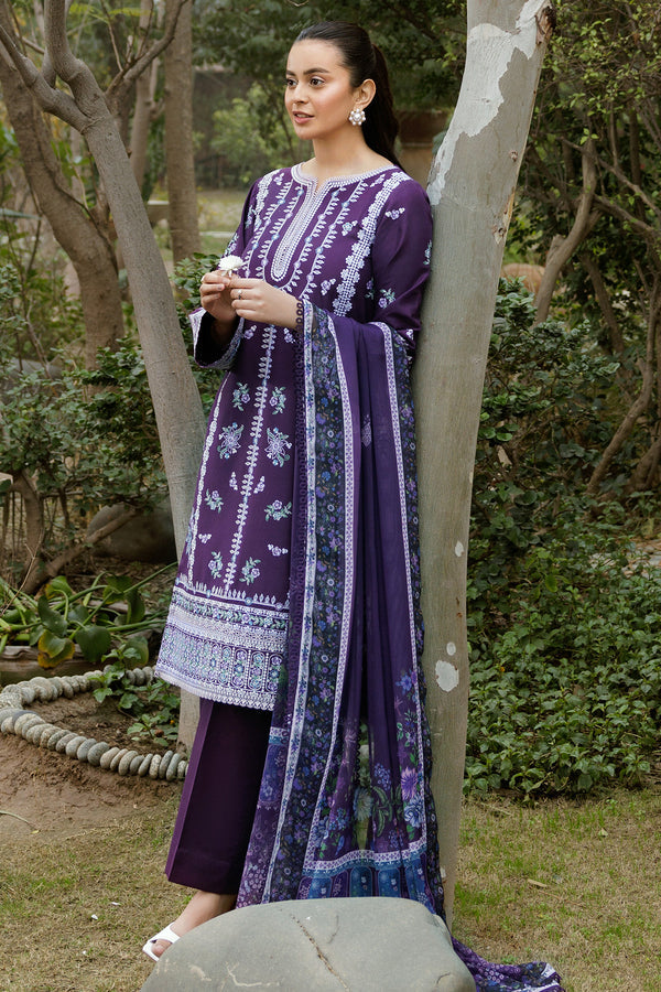 Farasha | Summer Weaves Embroidered Lawn | Regal Iris - Official Farasha stockist in UK - Sakeena London