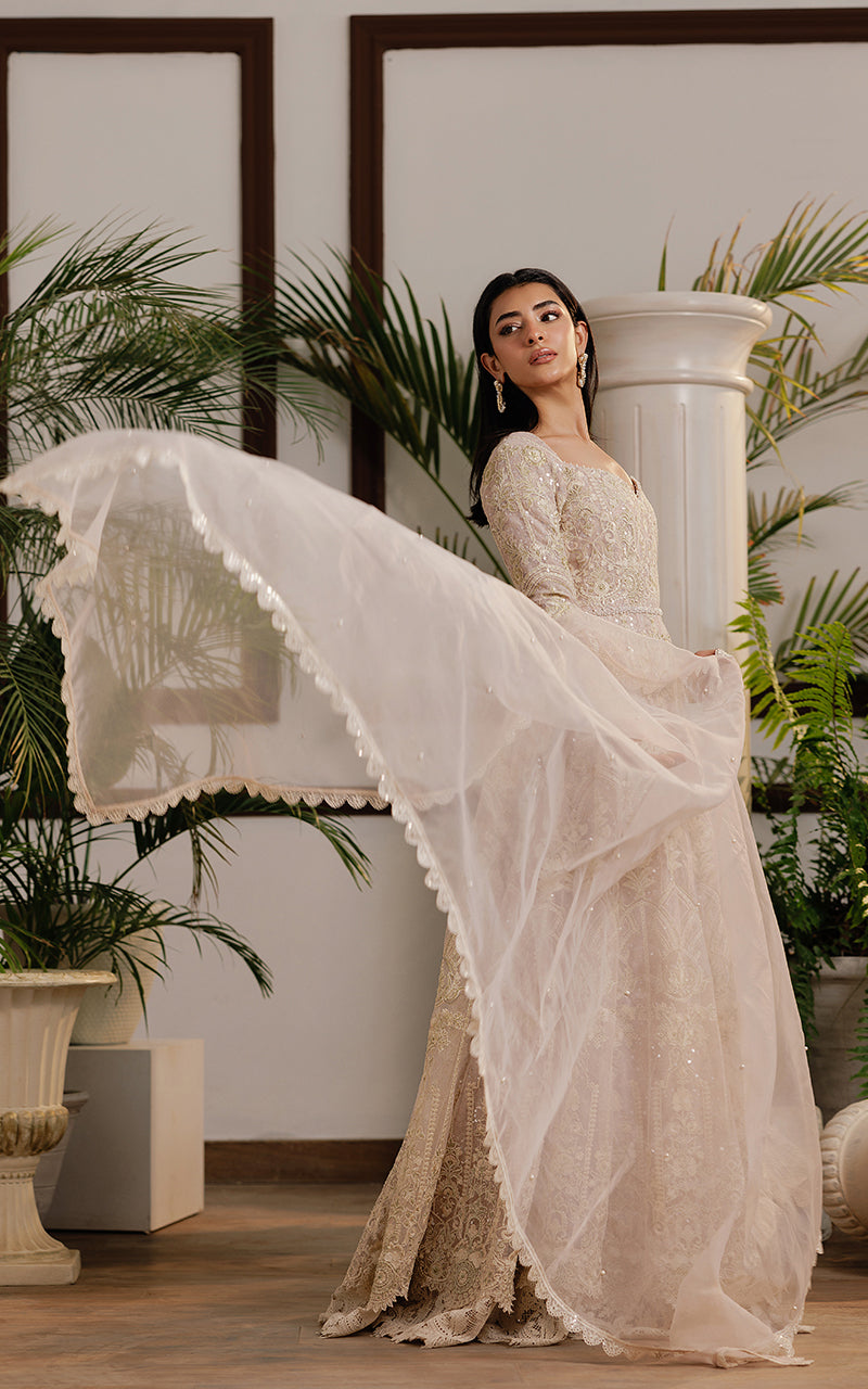 Threads and Motifs | Formal Dresses 25 | Net Embroidered Maxi - Official Threads and Motifs stockist in UK - Sakeena London