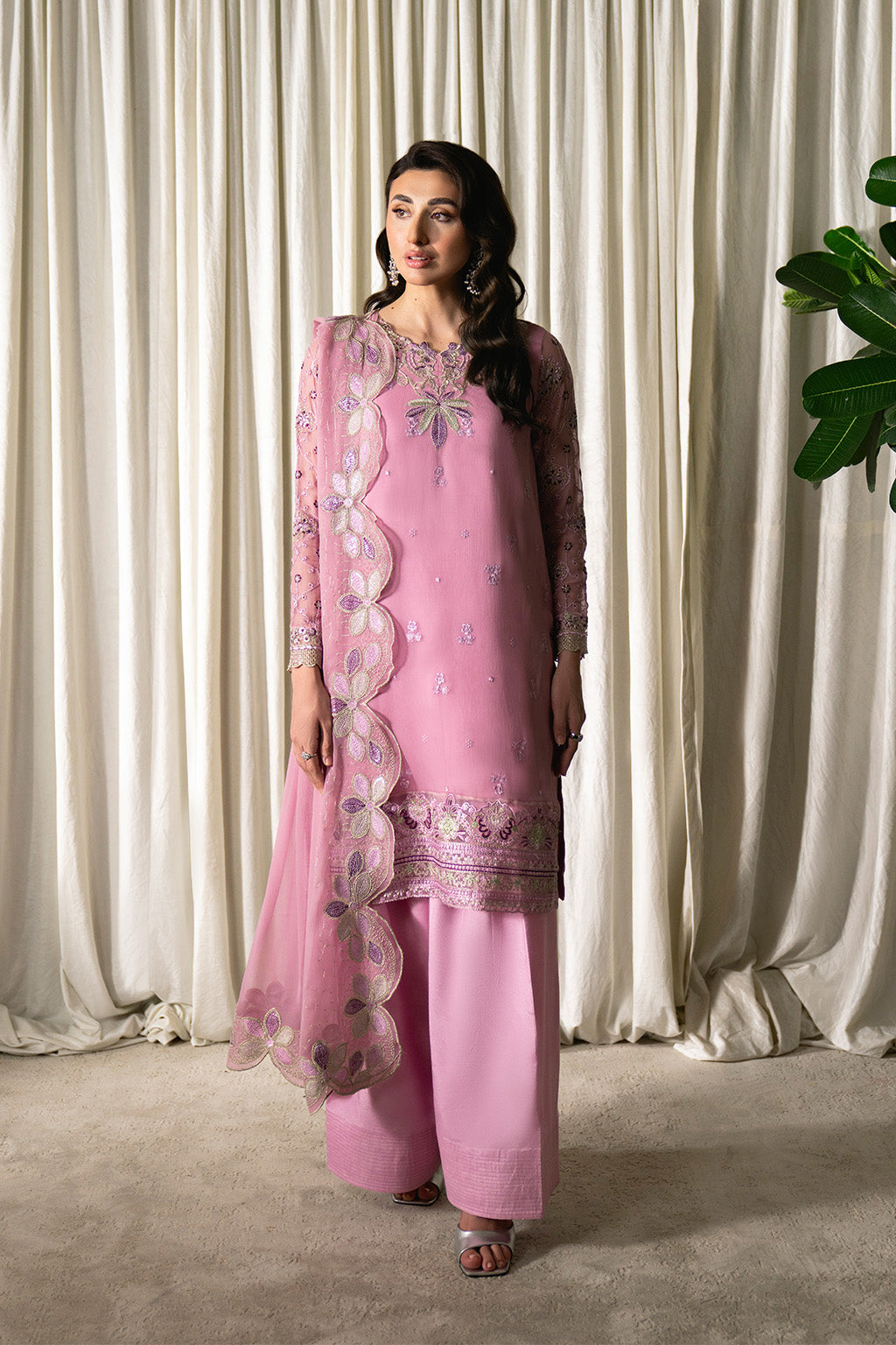 Neeshay | Ready to Wear Chiffon | RTW-CHFN-01 LILAC - Official Neeshay stockist in UK - Sakeena London