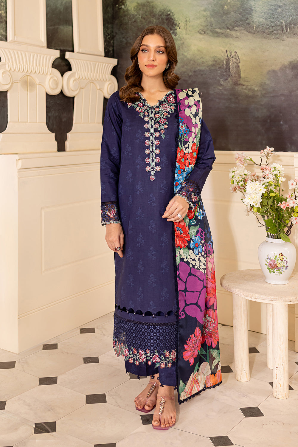 Farasha | Seraya Lawn 24 | INDIGO - Official Farasha stockist in UK - Sakeena London