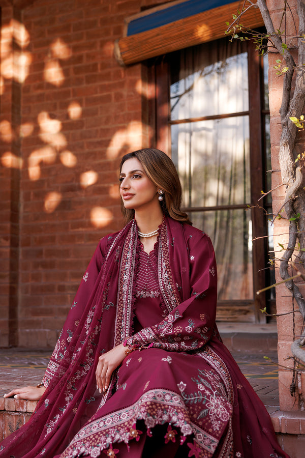 Farasha | Dastoor Embroidered Lawn SS24 | RUBY GLAM - Official Farasha stockist in UK - Sakeena London