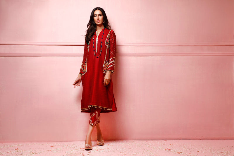 Wahajmkhan | Festive Fiesta Formals | RED ROUGE - Official Wahaj M.Khan stockist in UK - Sakeena London