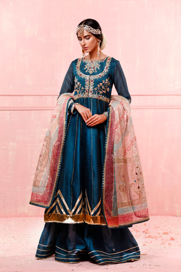 Wahajmkhan | Festive Fiesta Formals | TEAL LOVE - Official Wahaj M.Khan stockist in UK - Sakeena London