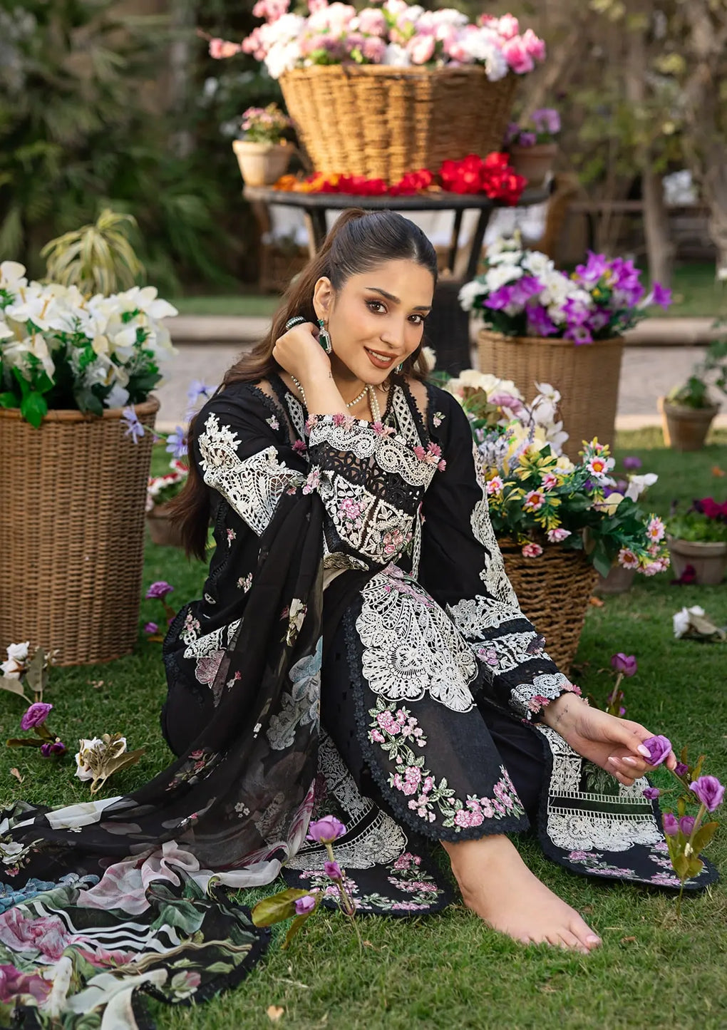 Elaf Premium | Luxury Lawn 25 | ELM-04 MAHJABEEN - Official Elaf Premium stockist in UK - Sakeena London