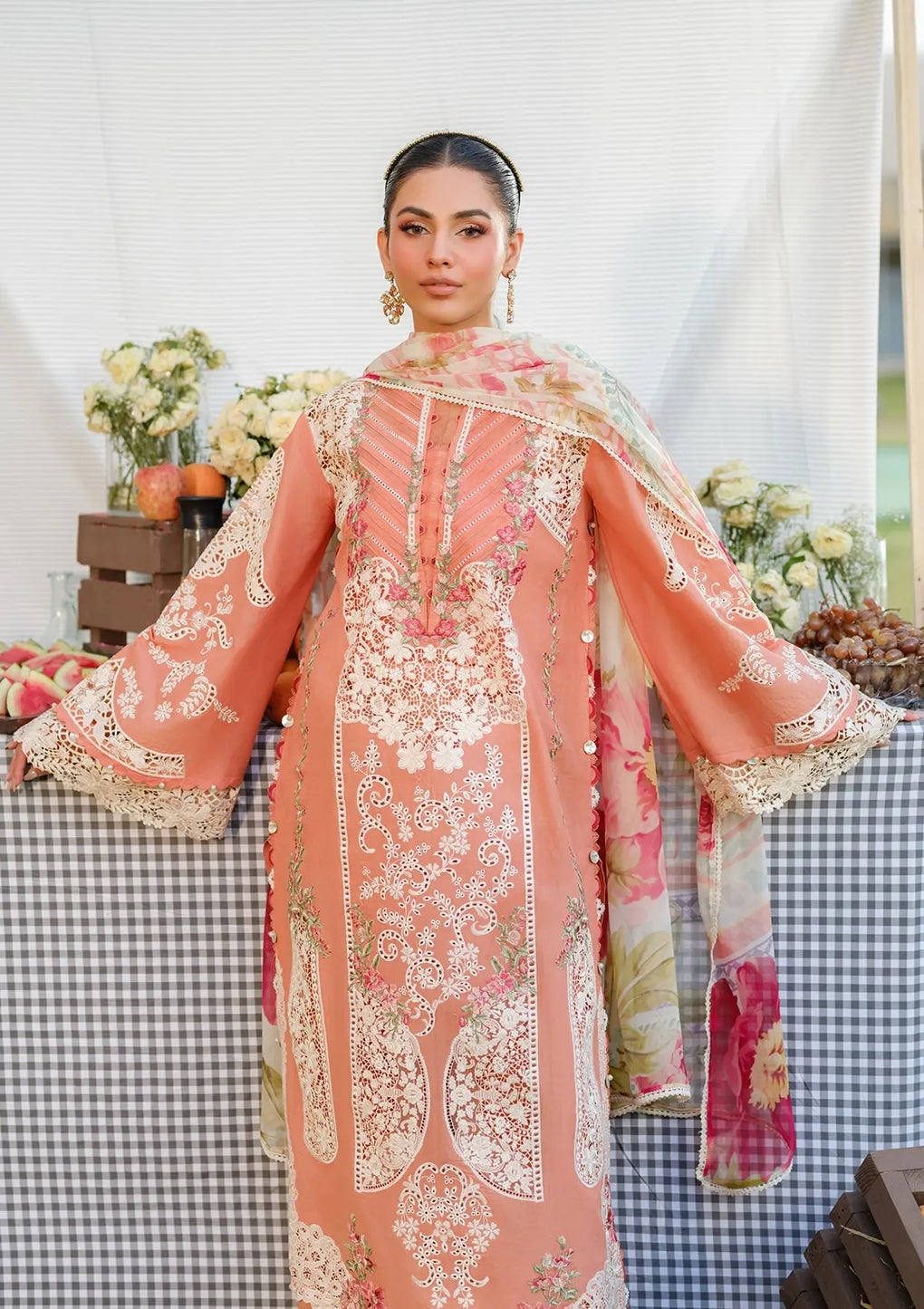 Elaf Premium | Luxury Lawn 25 | ELH-5A AUTUMN DREAM - Official Elaf Premium stockist in UK - Sakeena London