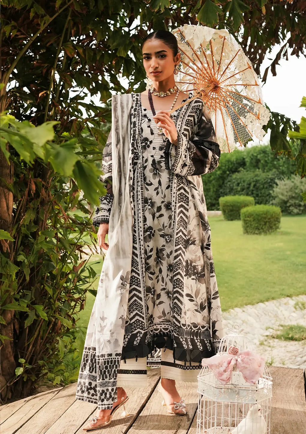 Elaf Premium | Printed Collection 24 | EEP-07B - Black Blossom - Official Elaf Premium stockist in UK - Sakeena London