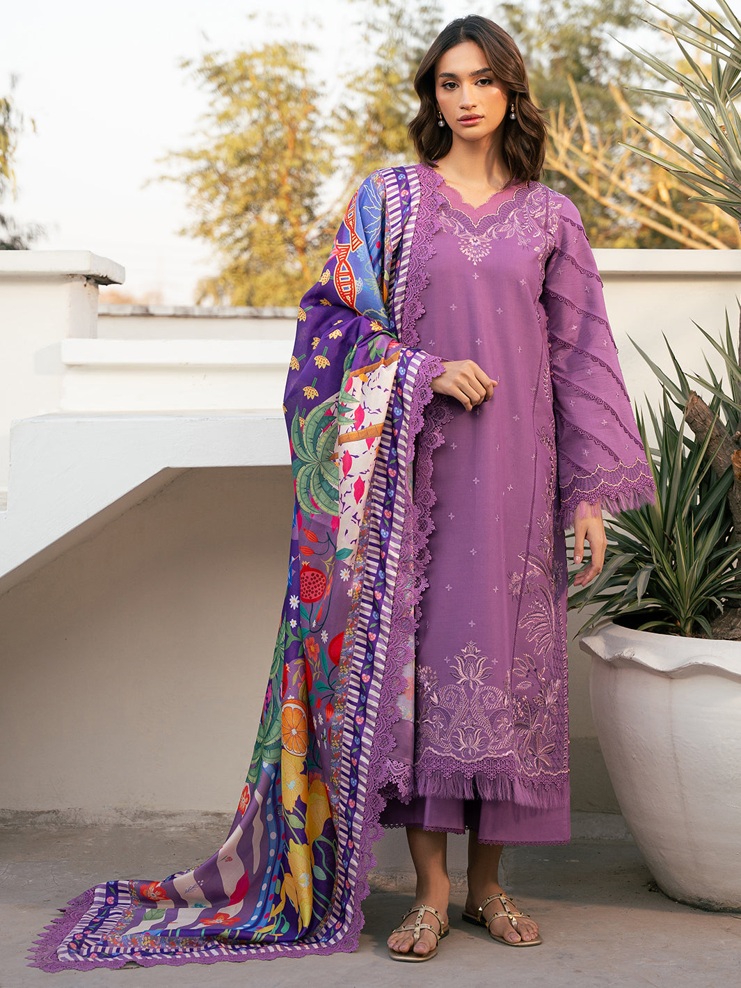 Bin Ilyas | Hazel Printed Lawn 25 | 2071 - A - Official Bin Ilyas stockist in UK - Sakeena London