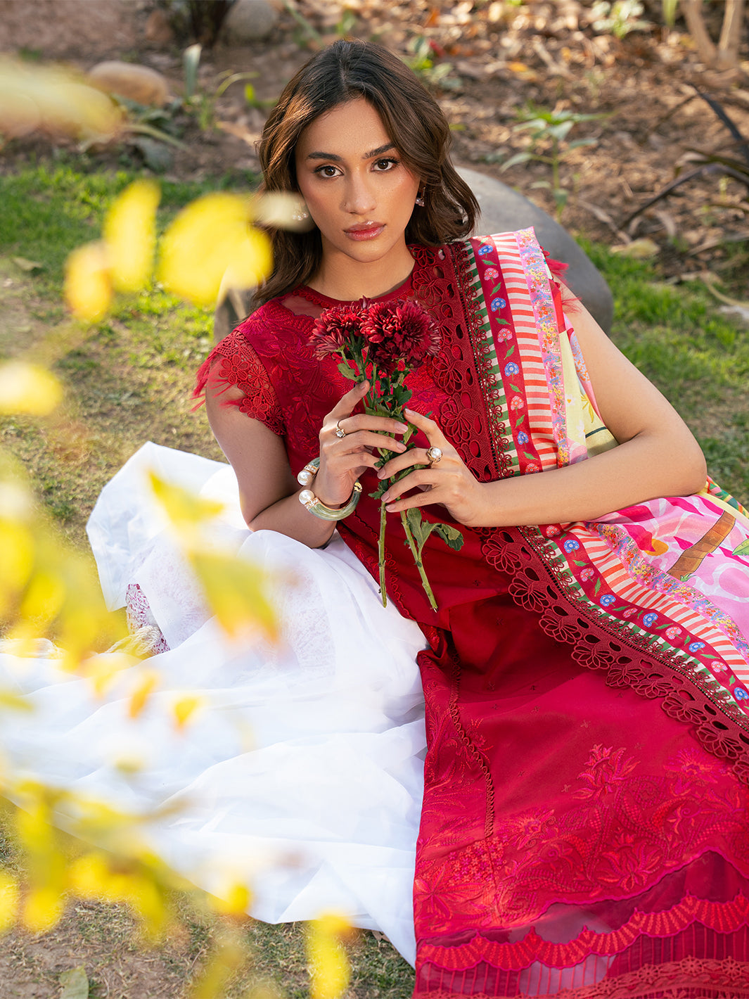 Bin Ilyas | Hazel Printed Lawn 25 | 2071 - B - Official Bin Ilyas stockist in UK - Sakeena London