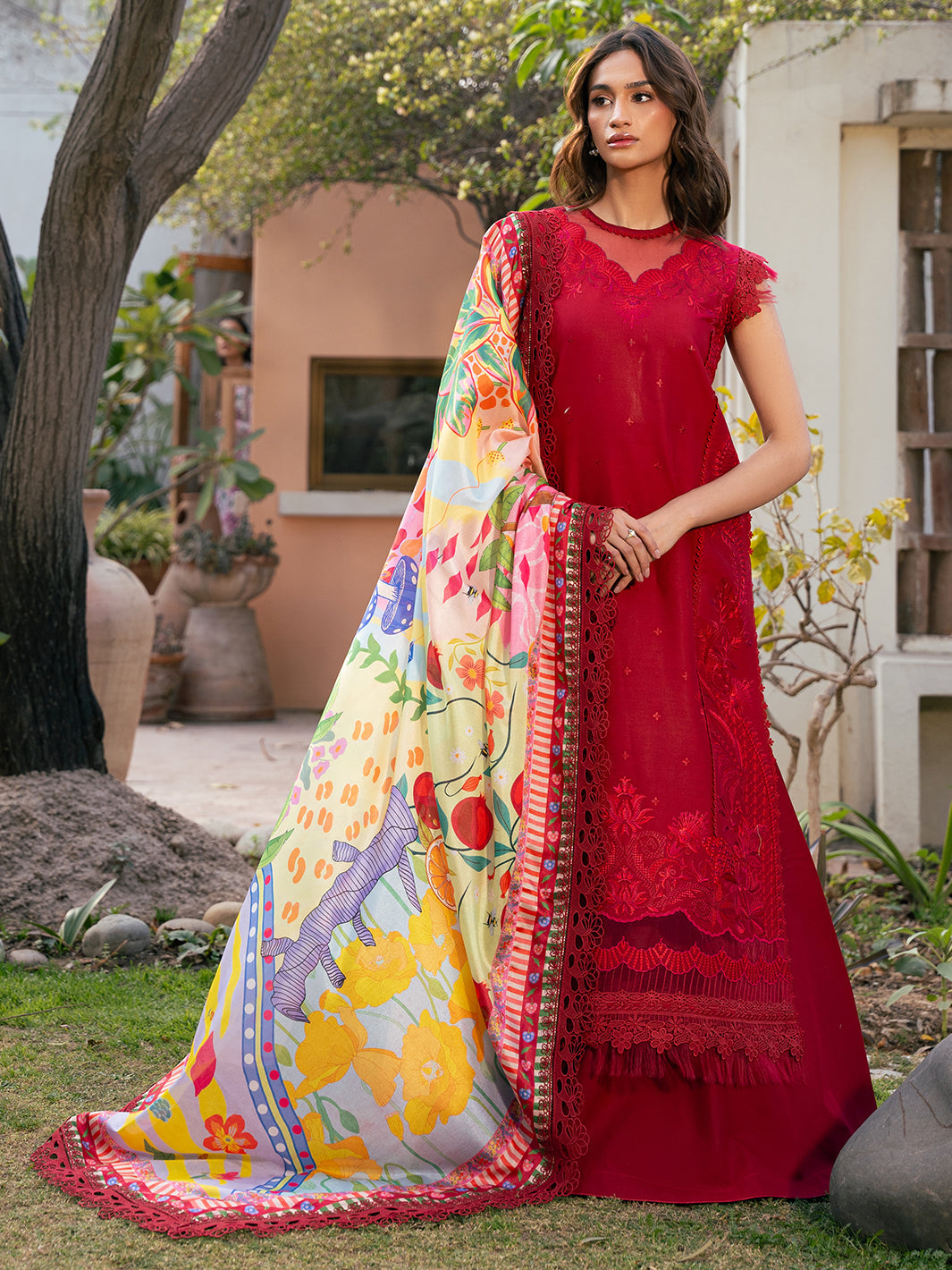 Bin Ilyas | Hazel Printed Lawn 25 | 2071 - B - Official Bin Ilyas stockist in UK - Sakeena London