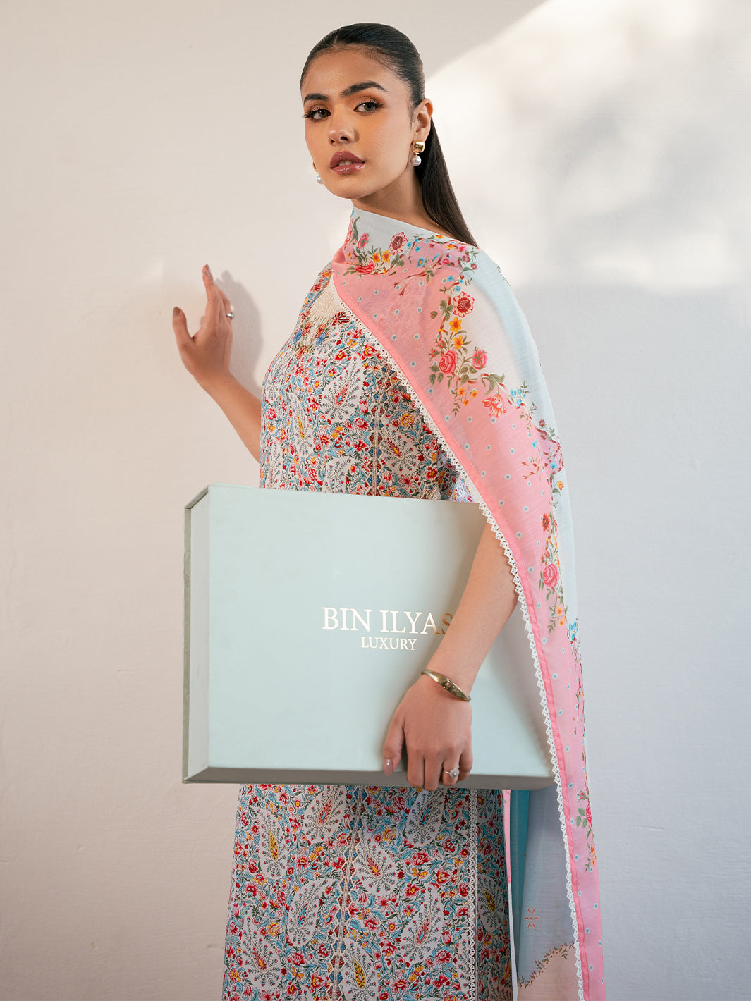 Bin Ilyas | Hazel Printed Lawn 25 | 2072 - A - Official Bin Ilyas stockist in UK - Sakeena London