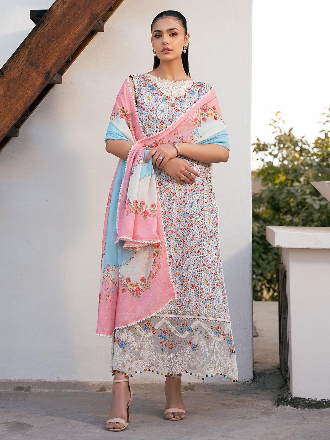 Bin Ilyas | Hazel Printed Lawn 25 | 2072 - A - Official Bin Ilyas stockist in UK - Sakeena London