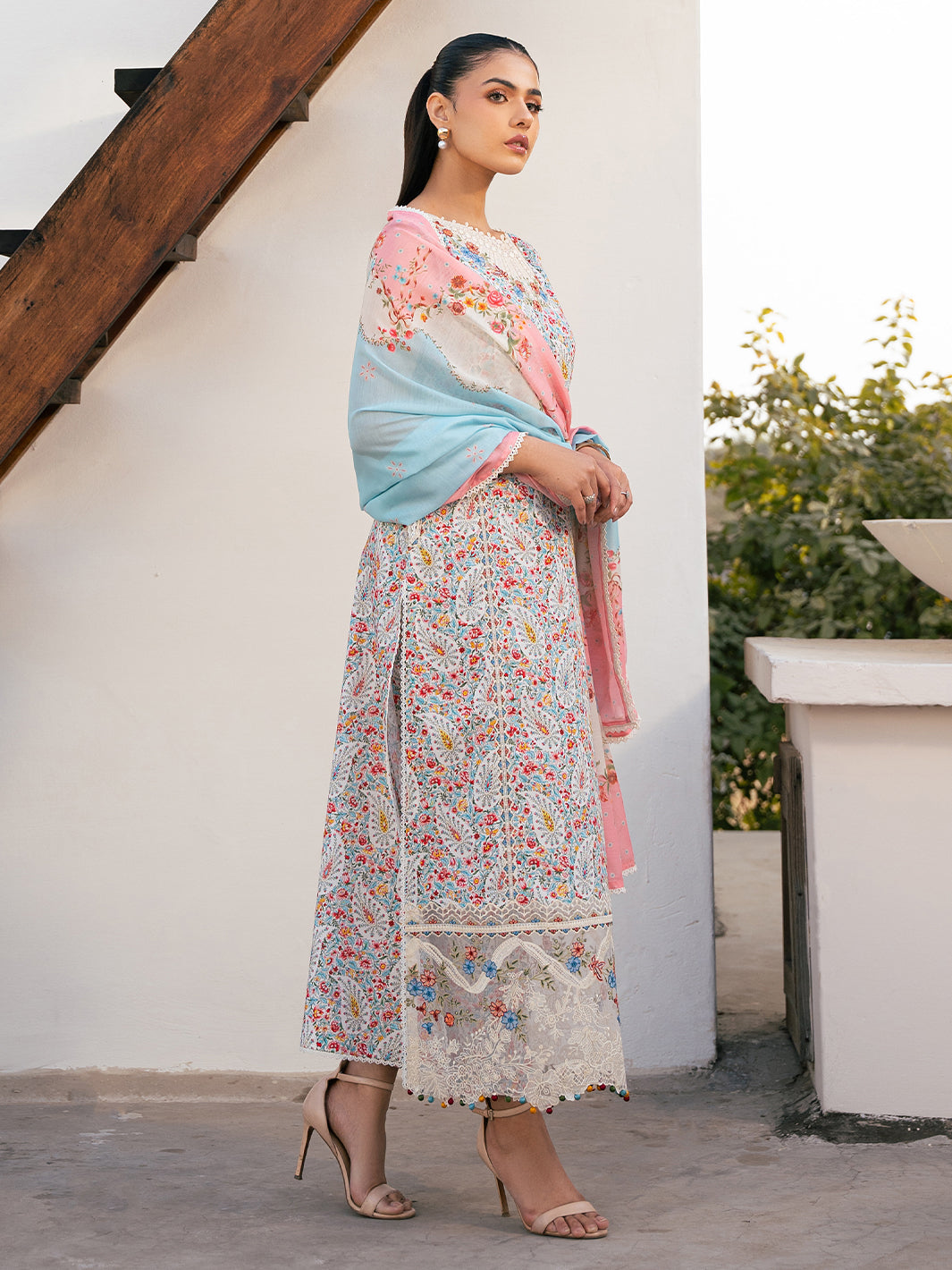 Bin Ilyas | Hazel Printed Lawn 25 | 2072 - A - Official Bin Ilyas stockist in UK - Sakeena London