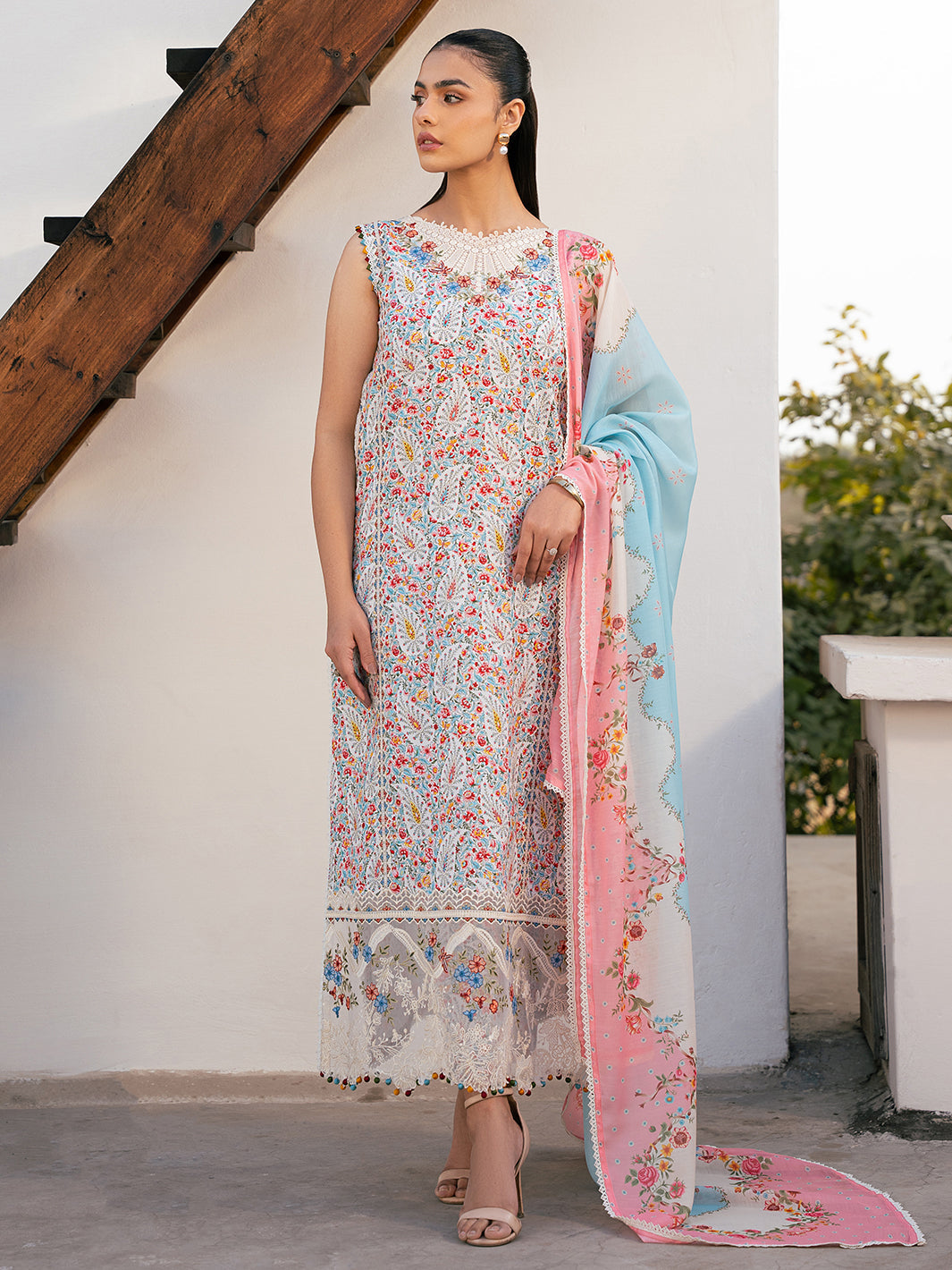 Bin Ilyas | Hazel Printed Lawn 25 | 2072 - A - Official Bin Ilyas stockist in UK - Sakeena London