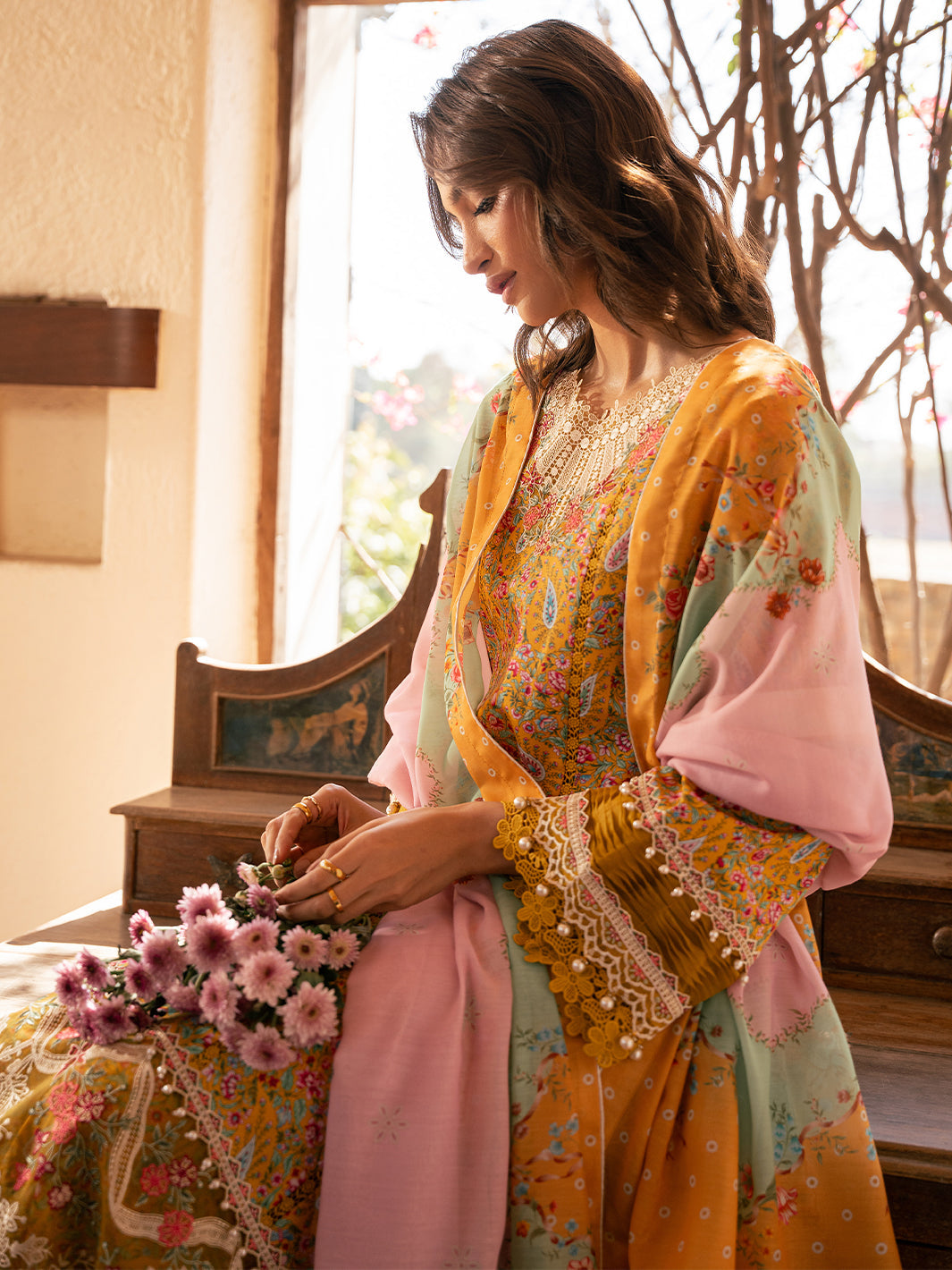Bin Ilyas | Hazel Printed Lawn 25 | 2072 - B - Official Bin Ilyas stockist in UK - Sakeena London