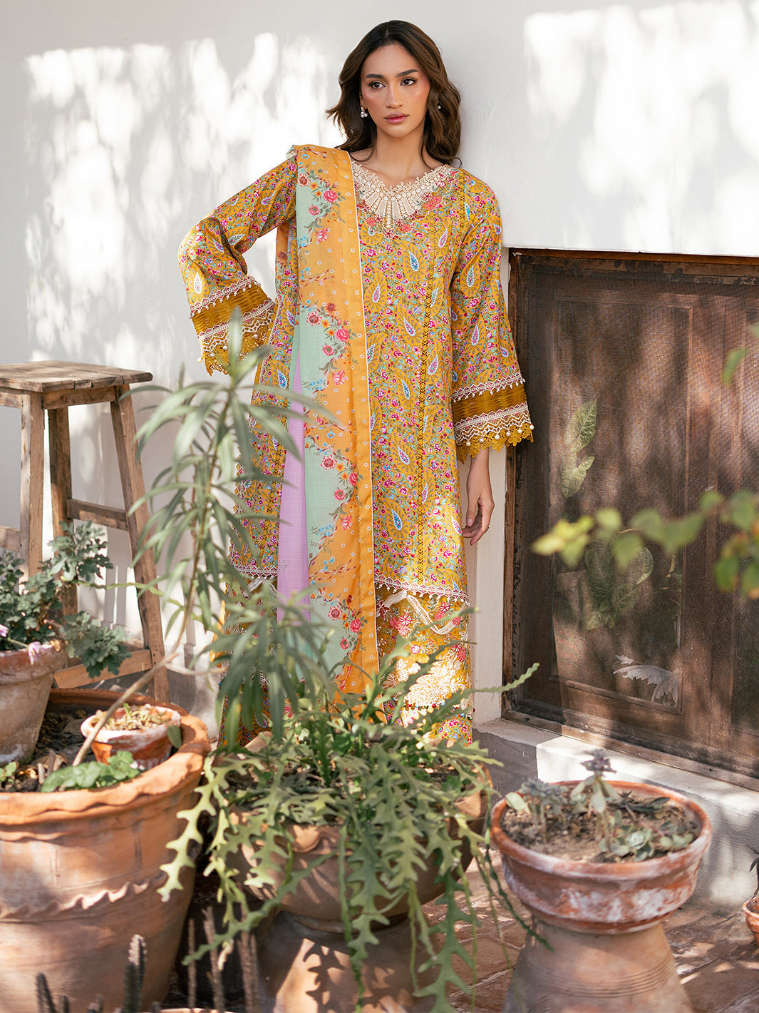Bin Ilyas | Hazel Printed Lawn 25 | 2072 - B - Official Bin Ilyas stockist in UK - Sakeena London