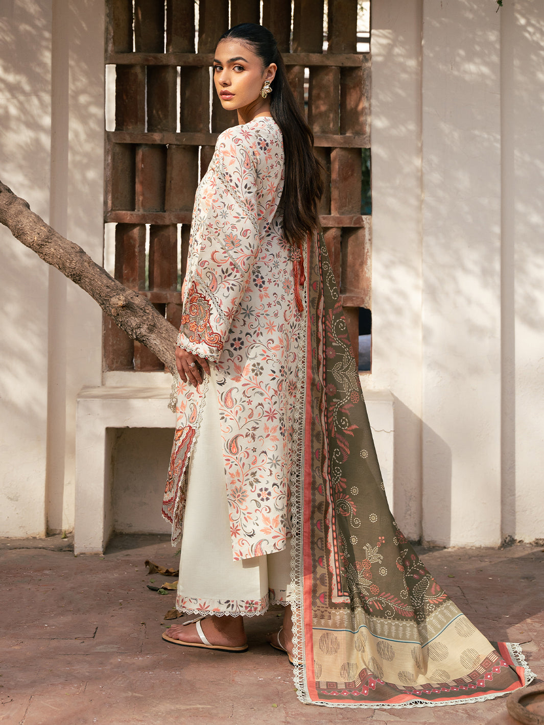 Bin Ilyas | Hazel Printed Lawn 25 | 2073 - A - Official Bin Ilyas stockist in UK - Sakeena London