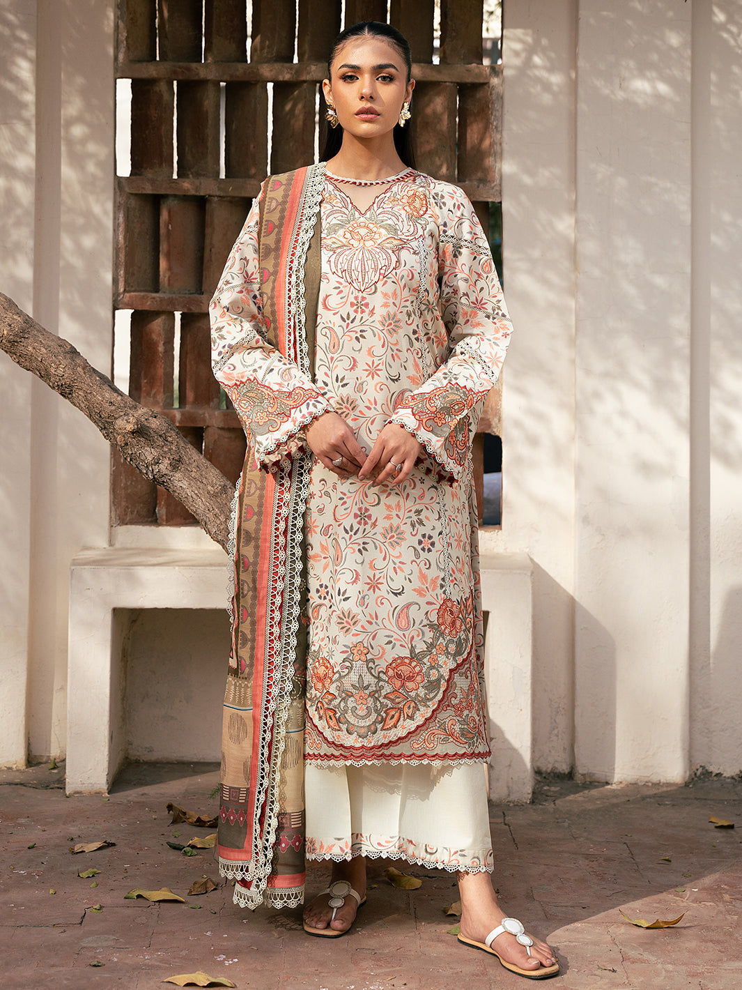 Bin Ilyas | Hazel Printed Lawn 25 | 2073 - A - Official Bin Ilyas stockist in UK - Sakeena London