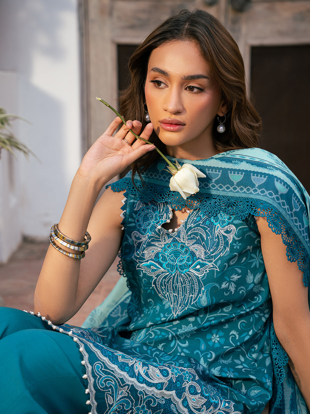 Bin Ilyas | Hazel Printed Lawn 25 | 2073 - B - Official Bin Ilyas stockist in UK - Sakeena London