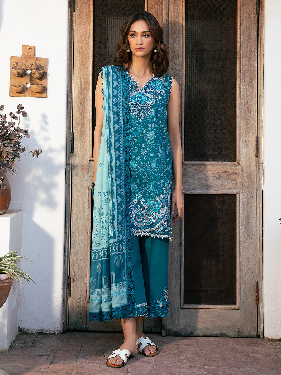 Bin Ilyas | Hazel Printed Lawn 25 | 2073 - B - Official Bin Ilyas stockist in UK - Sakeena London