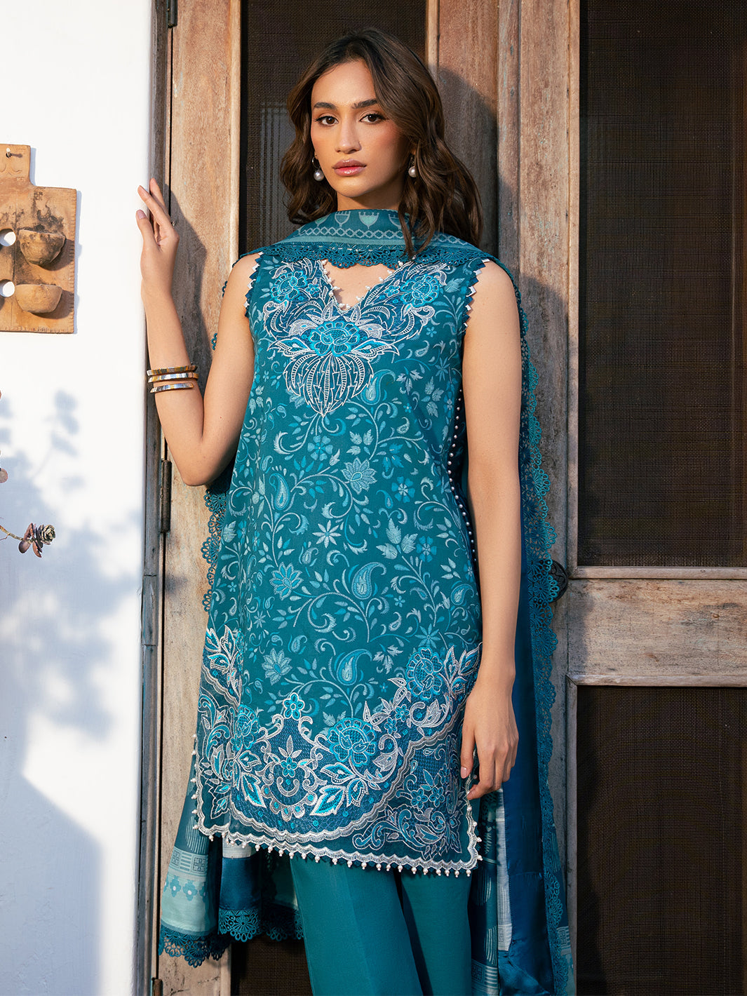 Bin Ilyas | Hazel Printed Lawn 25 | 2073 - B - Official Bin Ilyas stockist in UK - Sakeena London