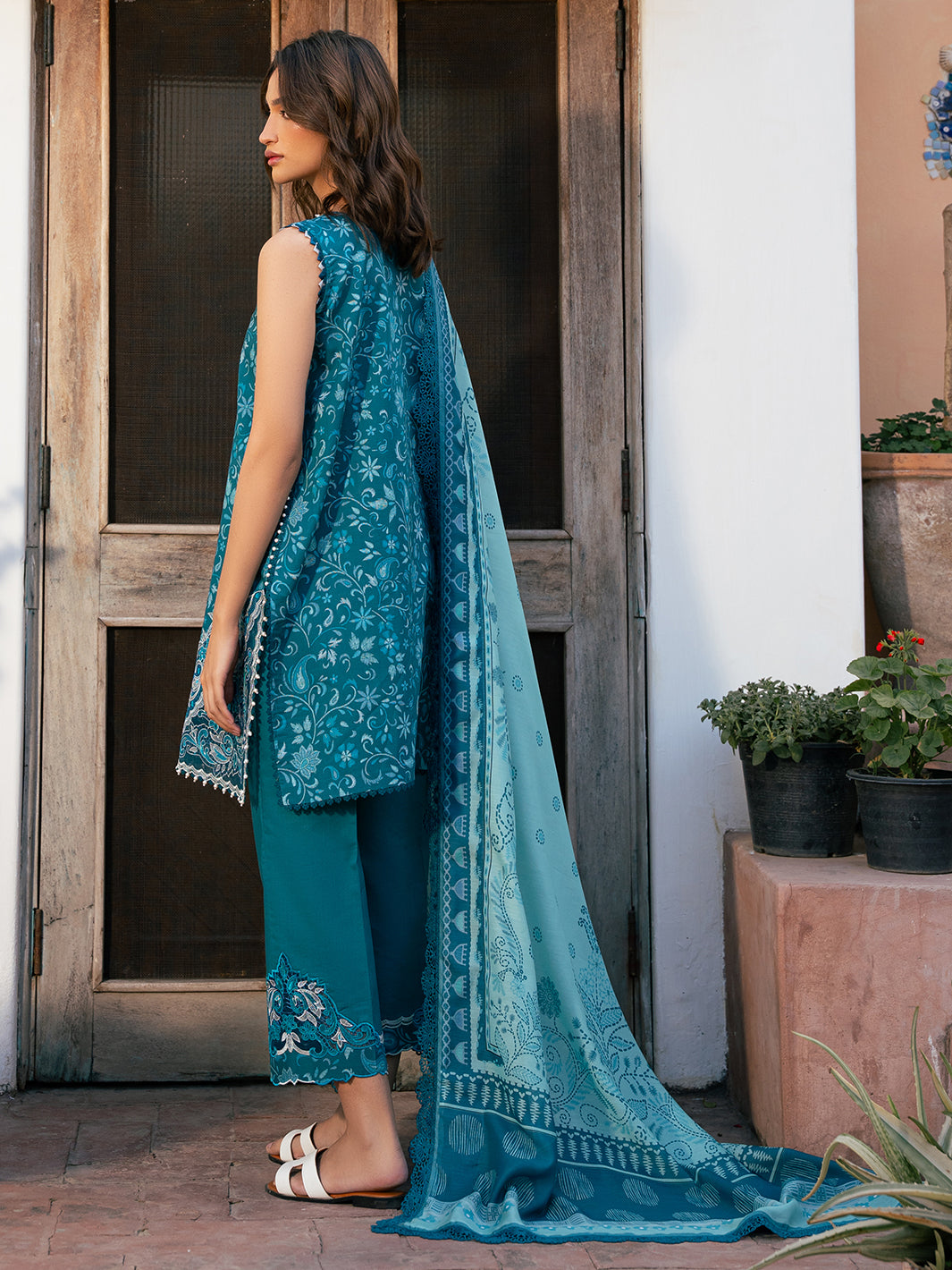 Bin Ilyas | Hazel Printed Lawn 25 | 2073 - B - Official Bin Ilyas stockist in UK - Sakeena London