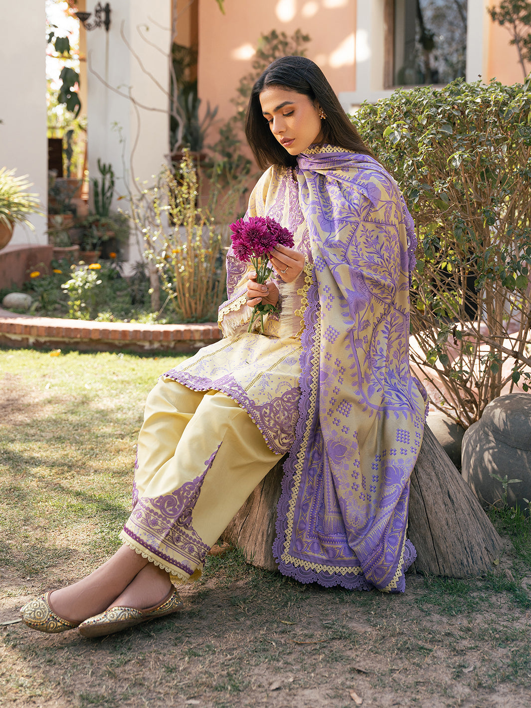 Bin Ilyas | Hazel Printed Lawn 25 | 2074 - A - Official Bin Ilyas stockist in UK - Sakeena London