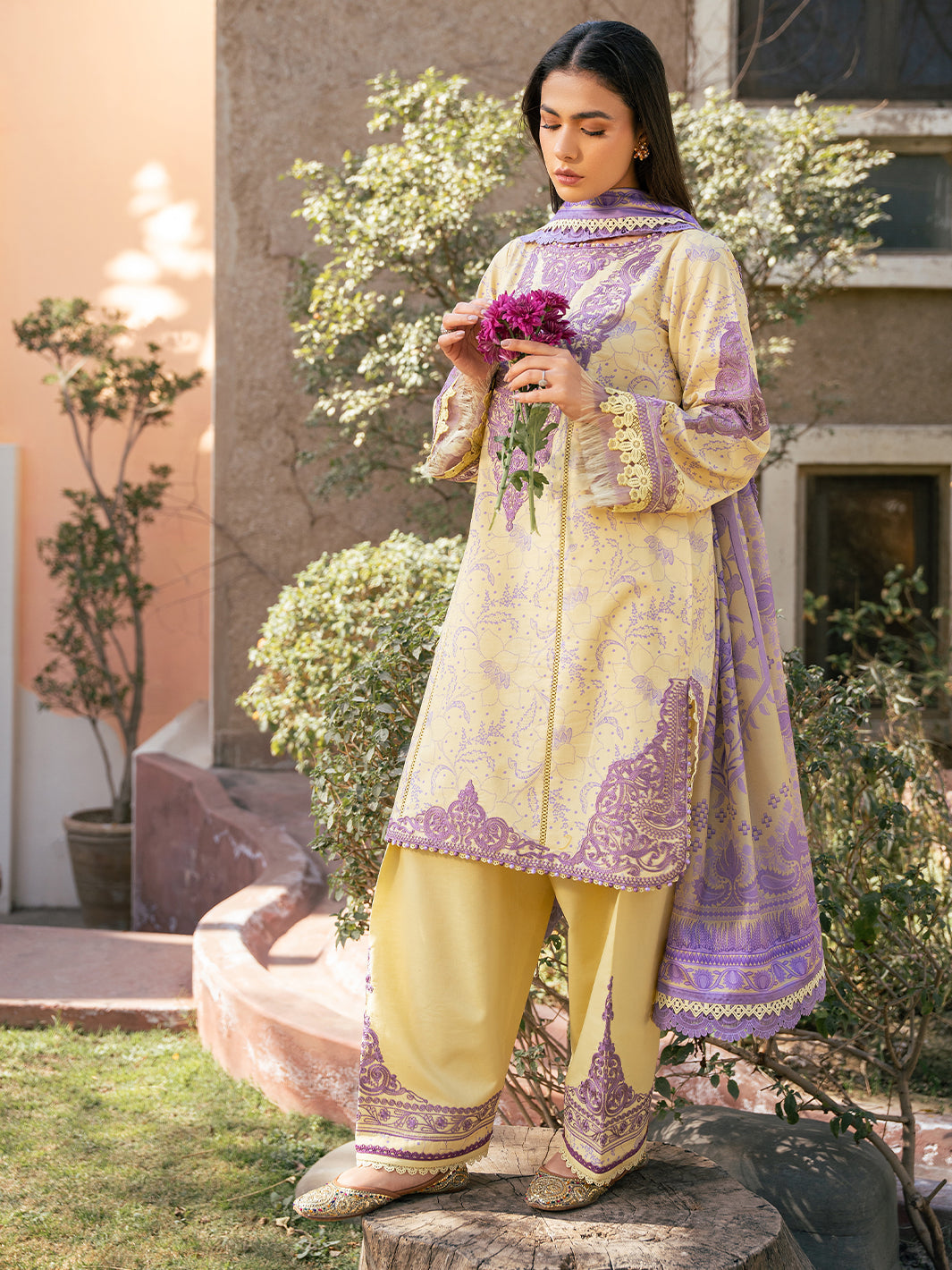 Bin Ilyas | Hazel Printed Lawn 25 | 2074 - A - Official Bin Ilyas stockist in UK - Sakeena London
