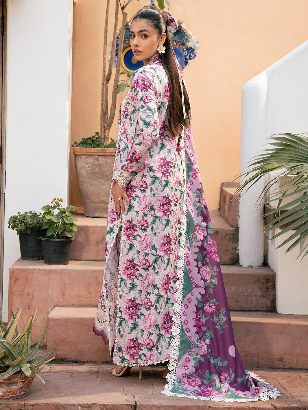 Bin Ilyas | Hazel Printed Lawn 25 | 2075 - A - Official Bin Ilyas stockist in UK - Sakeena London