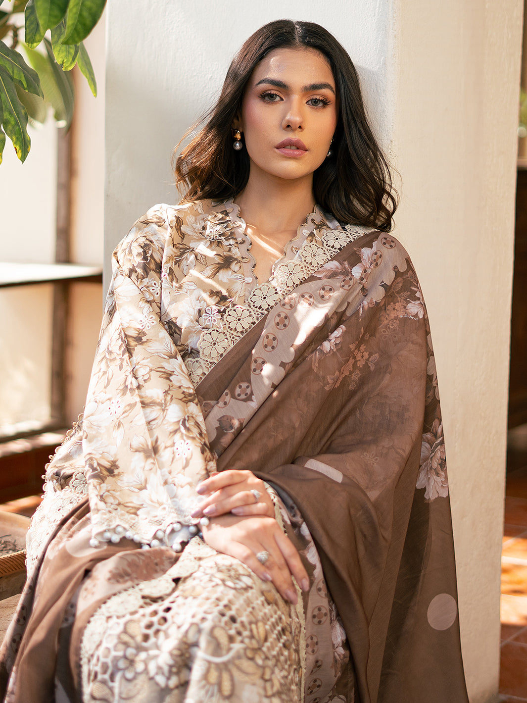 Bin Ilyas | Hazel Printed Lawn 25 | 2075 - B - Official Bin Ilyas stockist in UK - Sakeena London