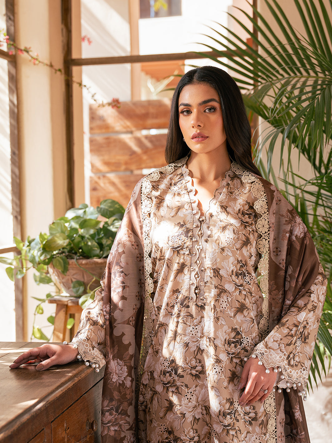 Bin Ilyas | Hazel Printed Lawn 25 | 2075 - B - Official Bin Ilyas stockist in UK - Sakeena London