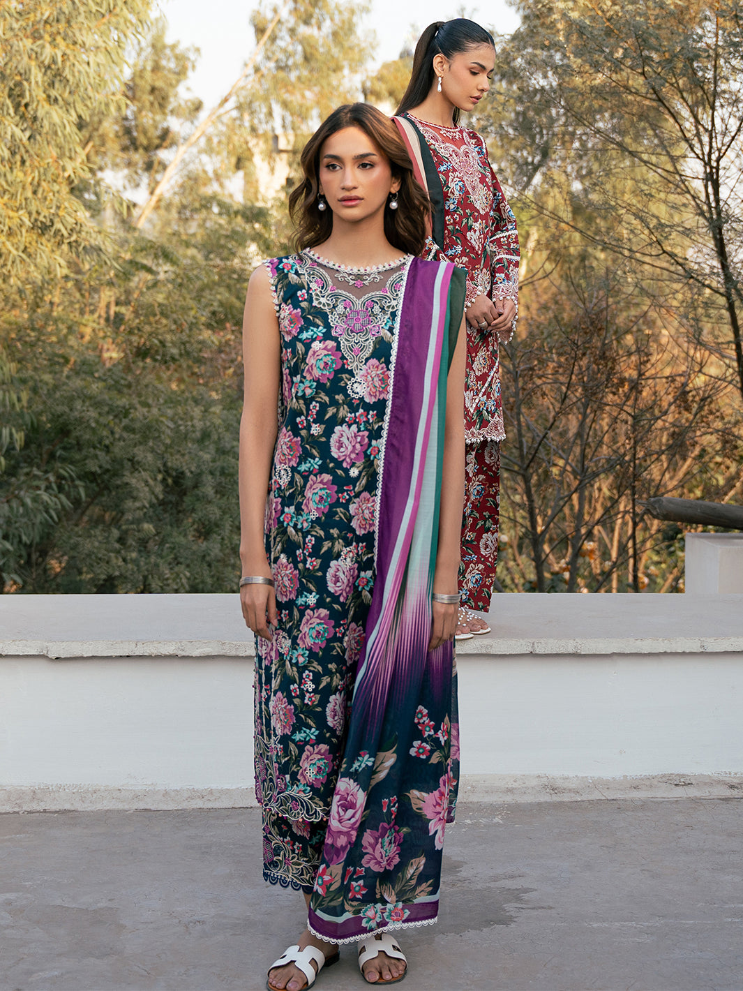 Bin Ilyas | Hazel Printed Lawn 25 | 2076 - A - Official Bin Ilyas stockist in UK - Sakeena London