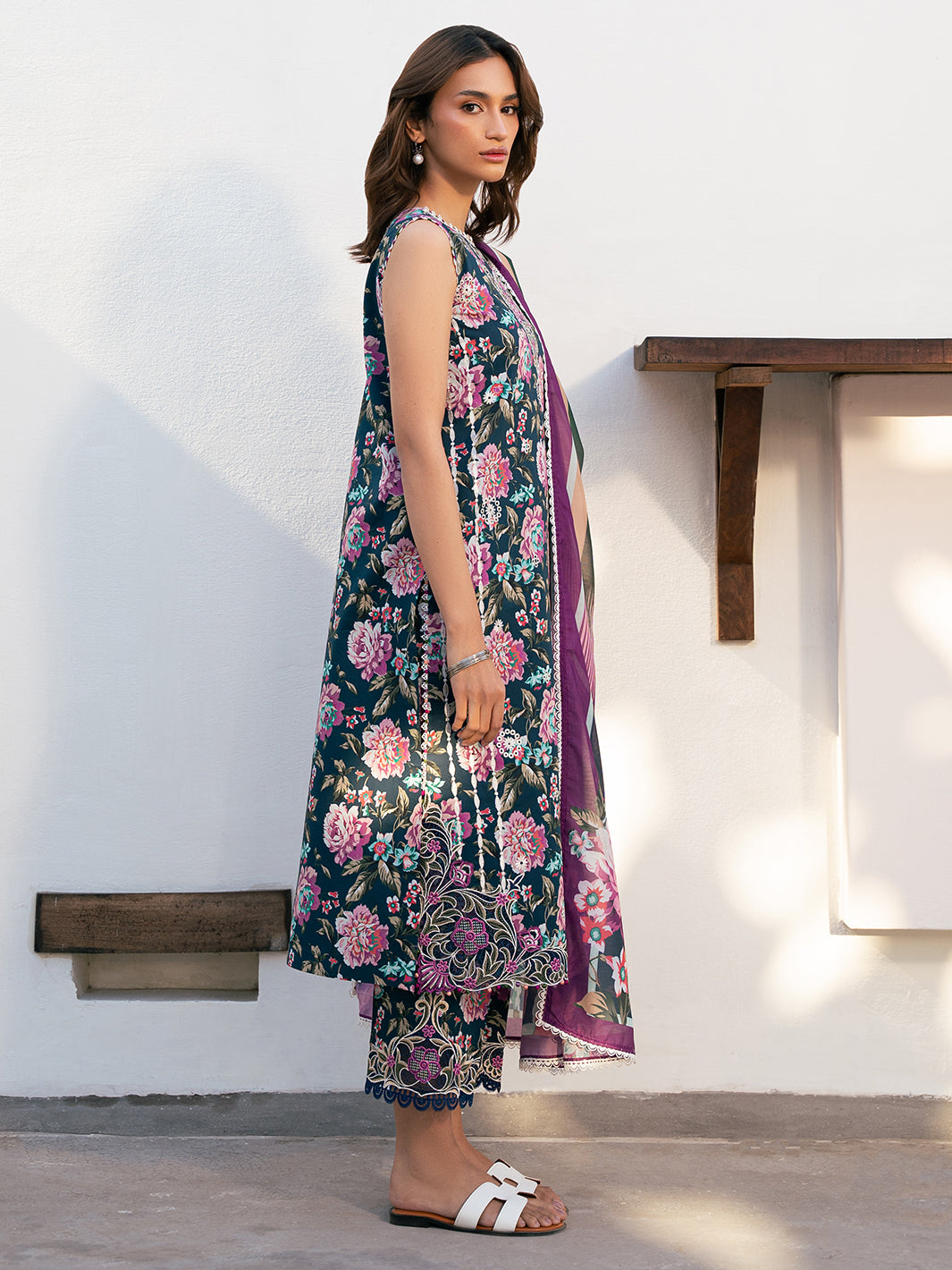 Bin Ilyas | Hazel Printed Lawn 25 | 2076 - A - Official Bin Ilyas stockist in UK - Sakeena London