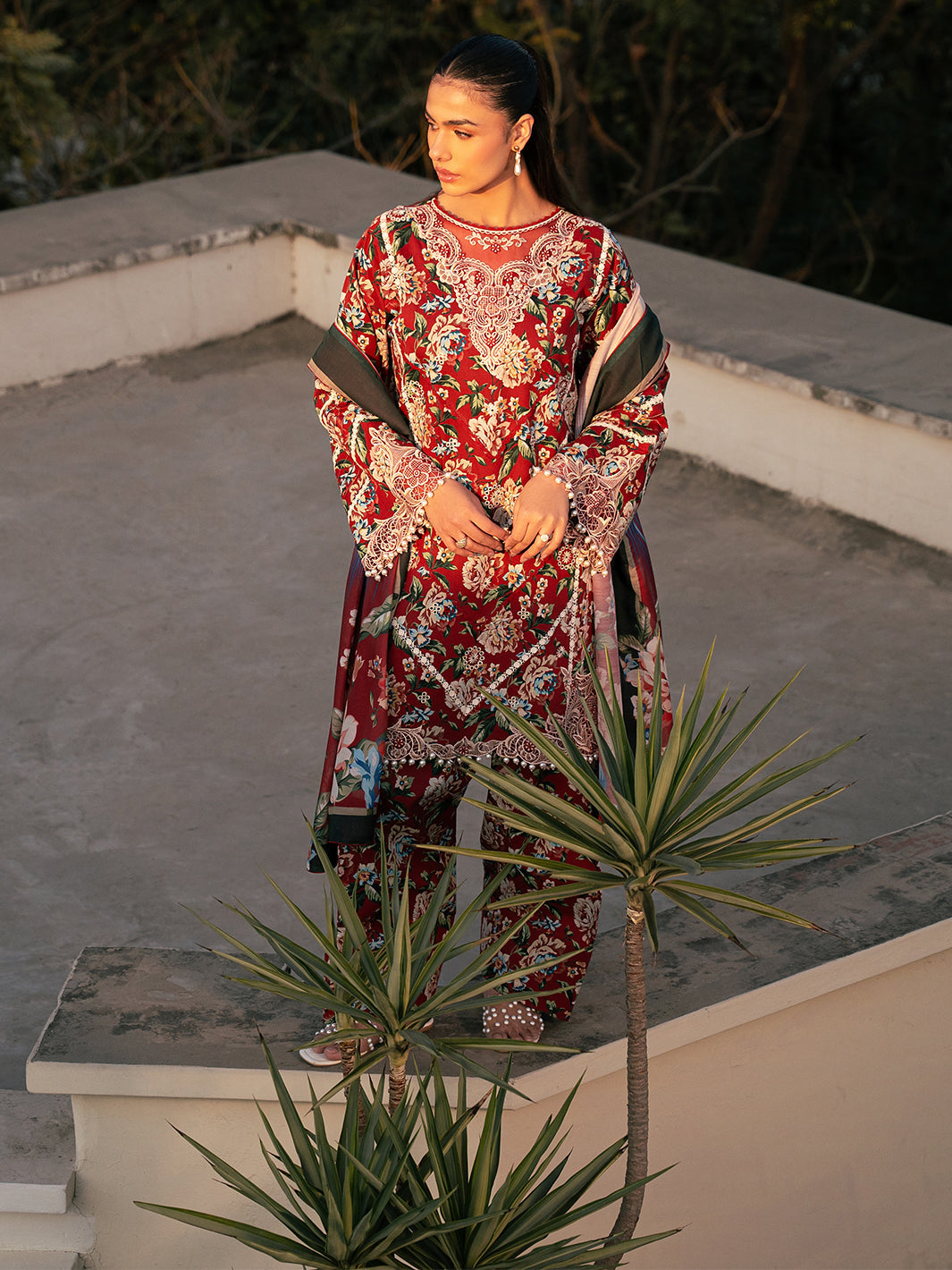 Bin Ilyas | Hazel Printed Lawn 25 | 2076 - B - Official Bin Ilyas stockist in UK - Sakeena London