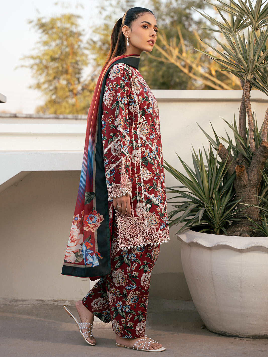 Bin Ilyas | Hazel Printed Lawn 25 | 2076 - B - Official Bin Ilyas stockist in UK - Sakeena London