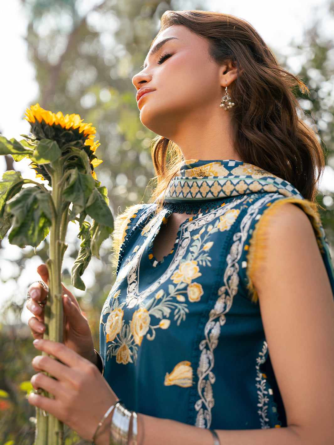 Bin Ilyas | Hazel Printed Lawn 25 | 2077 - B - Official Bin Ilyas stockist in UK - Sakeena London