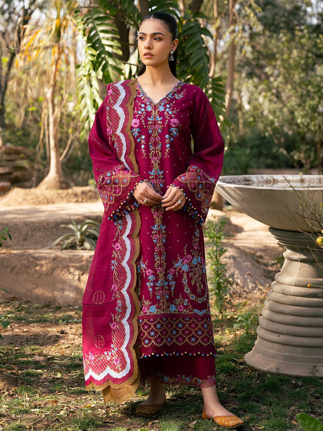 Bin Ilyas | Hazel Printed Lawn 25 | 2078 - A - Official Bin Ilyas stockist in UK - Sakeena London
