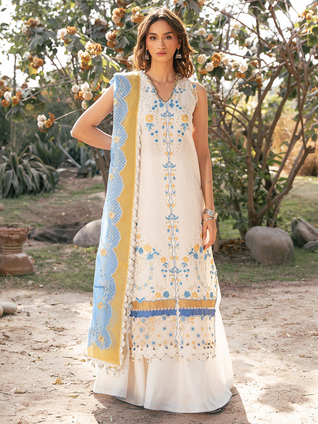 Bin Ilyas | Hazel Printed Lawn 25 | 2078 - B - Official Bin Ilyas stockist in UK - Sakeena London